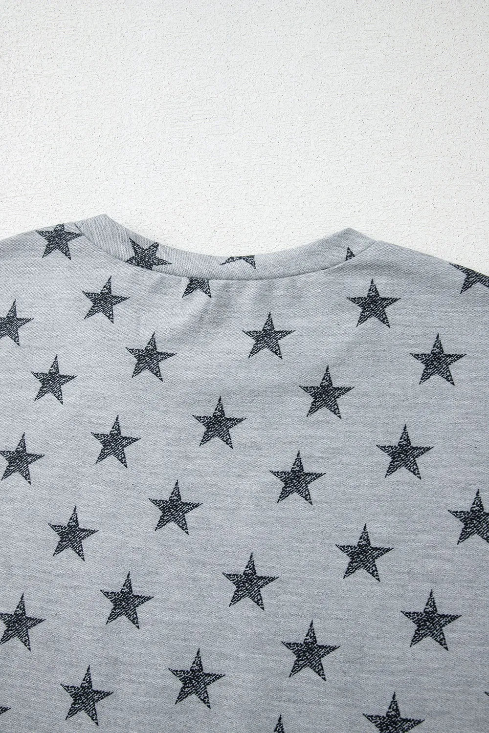 Star Print Tiered Ruffled Sleeve Crew Neck T Shirt