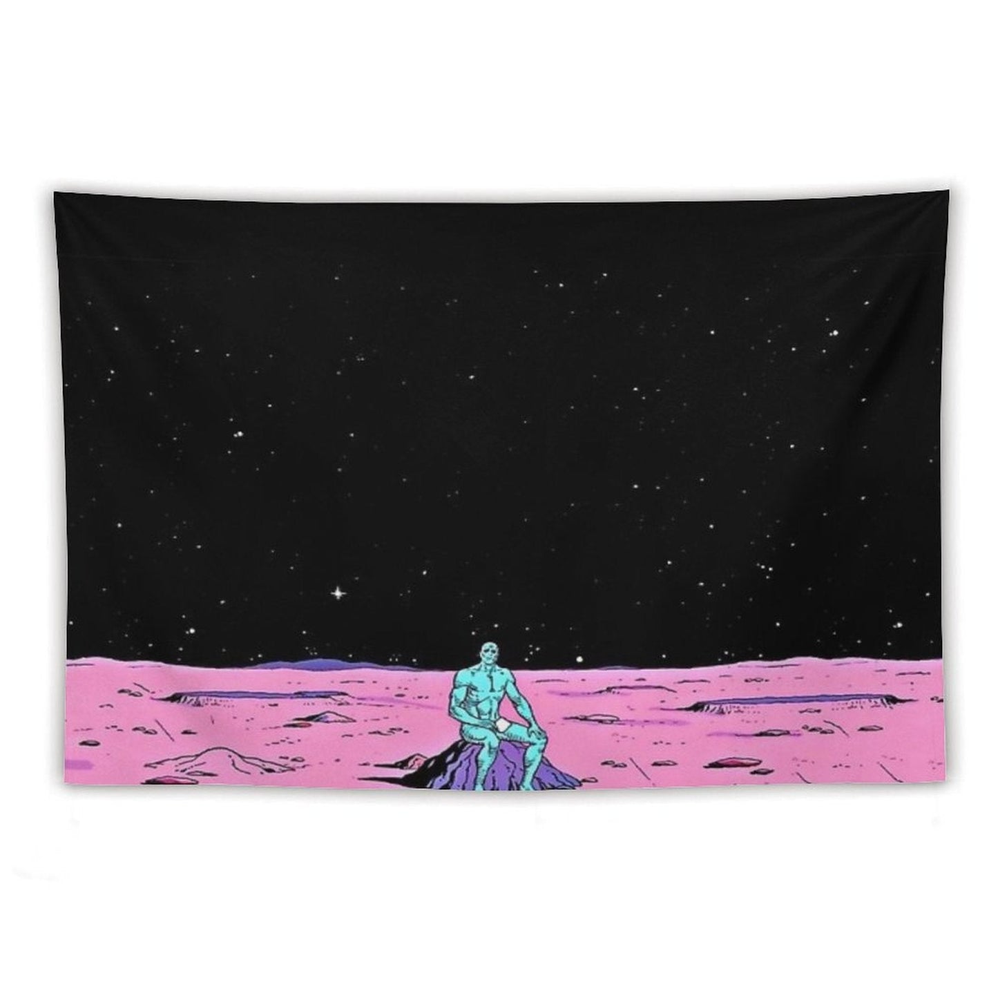 (Fixed) Dr. Manhattan Sitting on Mars (comic) Tapestry