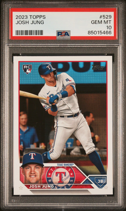 Graded 2023 Topps Josh Jung #529 Rookie RC Baseball Card PSA 10 Gem Mint