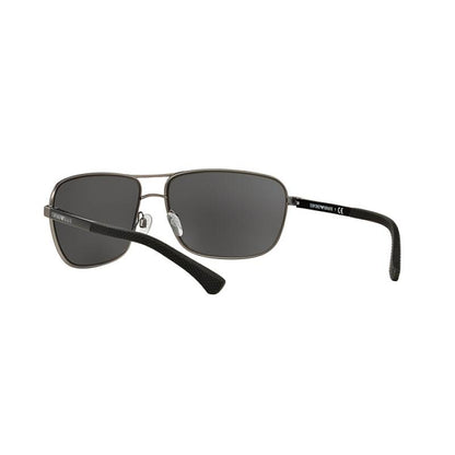 Emporio Armani EA2033 Gunmetal Rubber Aviator Sunglasses 64mm