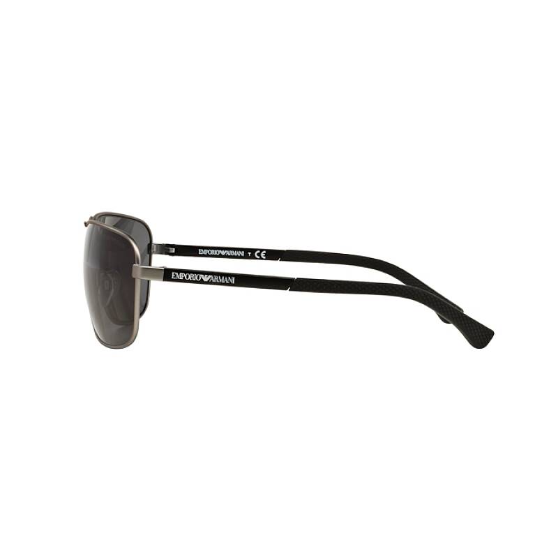 Emporio Armani EA2033 Gunmetal Rubber Aviator Sunglasses 64mm