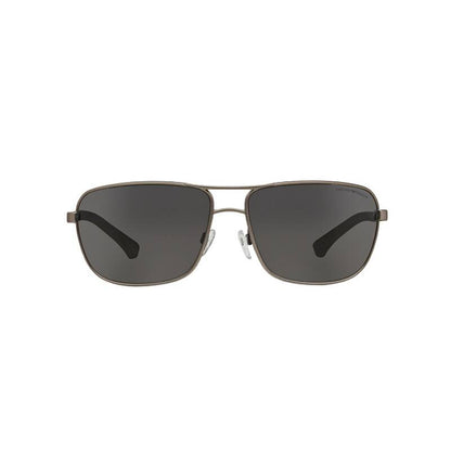 Emporio Armani EA2033 Gunmetal Rubber Aviator Sunglasses 64mm