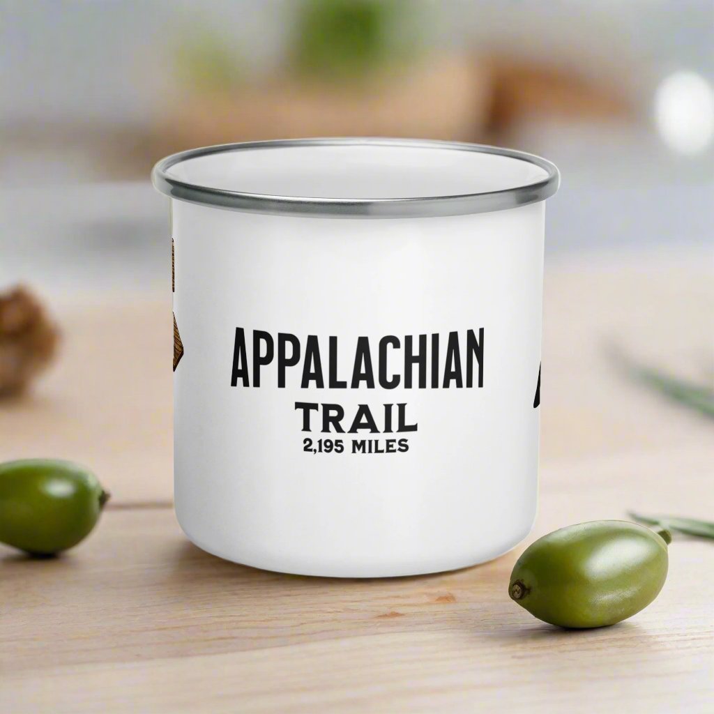 Appalachian Trail Durable Enamel Camp Mug Wood Distance Sign