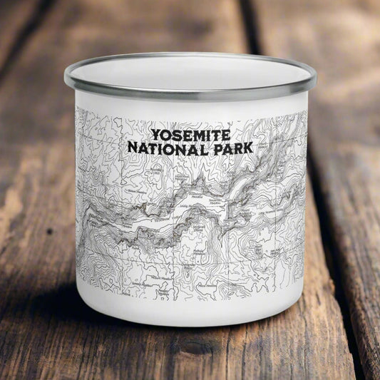 Yosemite National Park Topographic Durable Enamel Camp Mug
