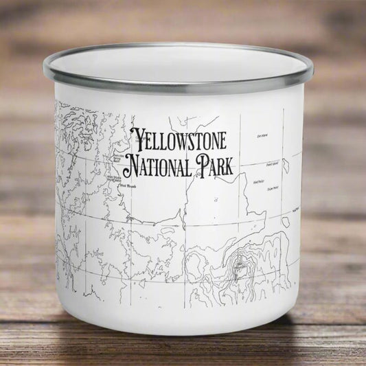 Yellowstone National Park Topographic Durable Enamel Camp Mug