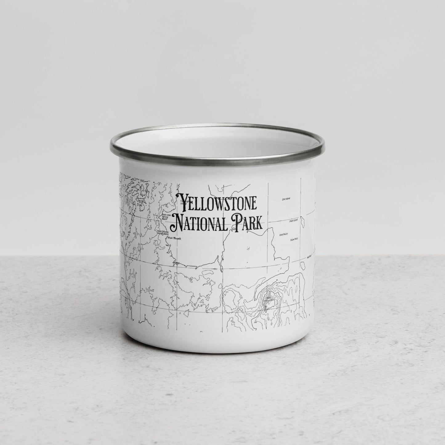 Yellowstone National Park Topographic Durable Enamel Camp Mug