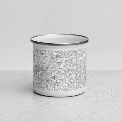 Mount Rainier Topographic Durable Enamel Camp Mug USGS National Park Map