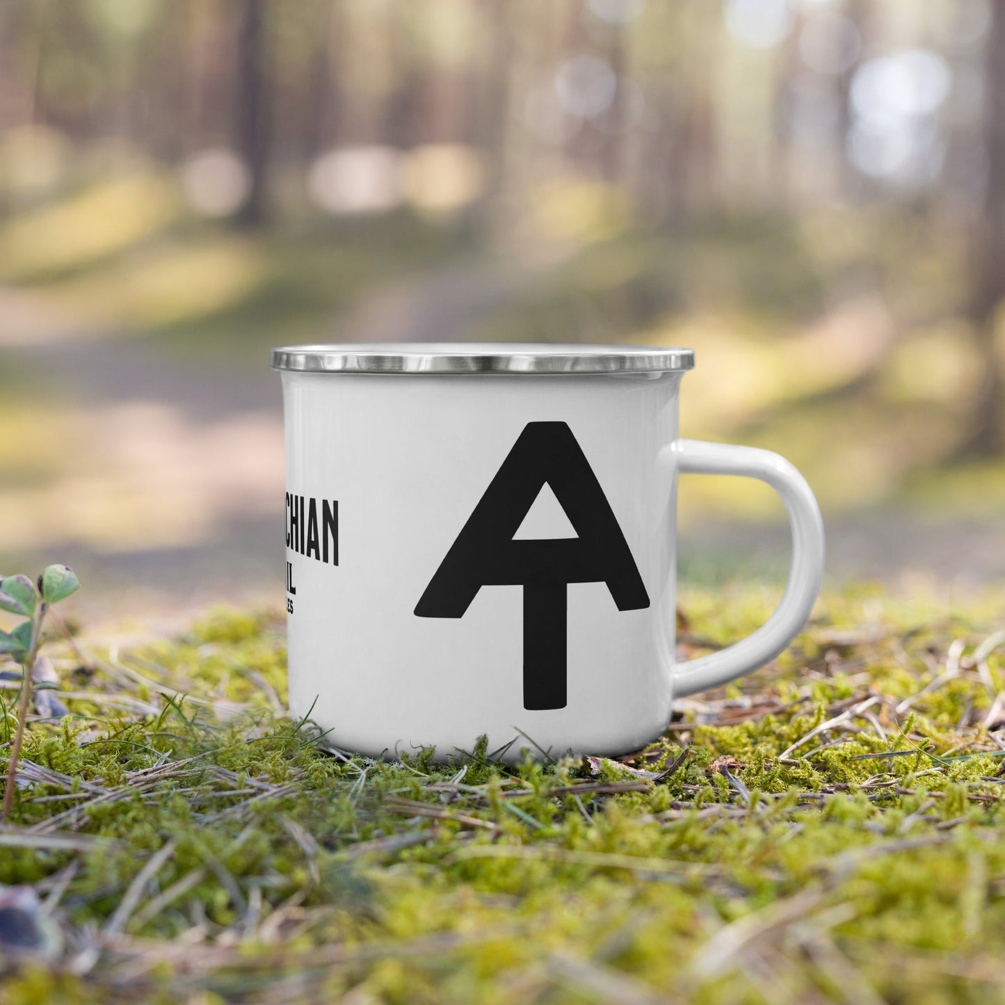 Appalachian Trail Durable Enamel Camp Mug Wood Distance Sign