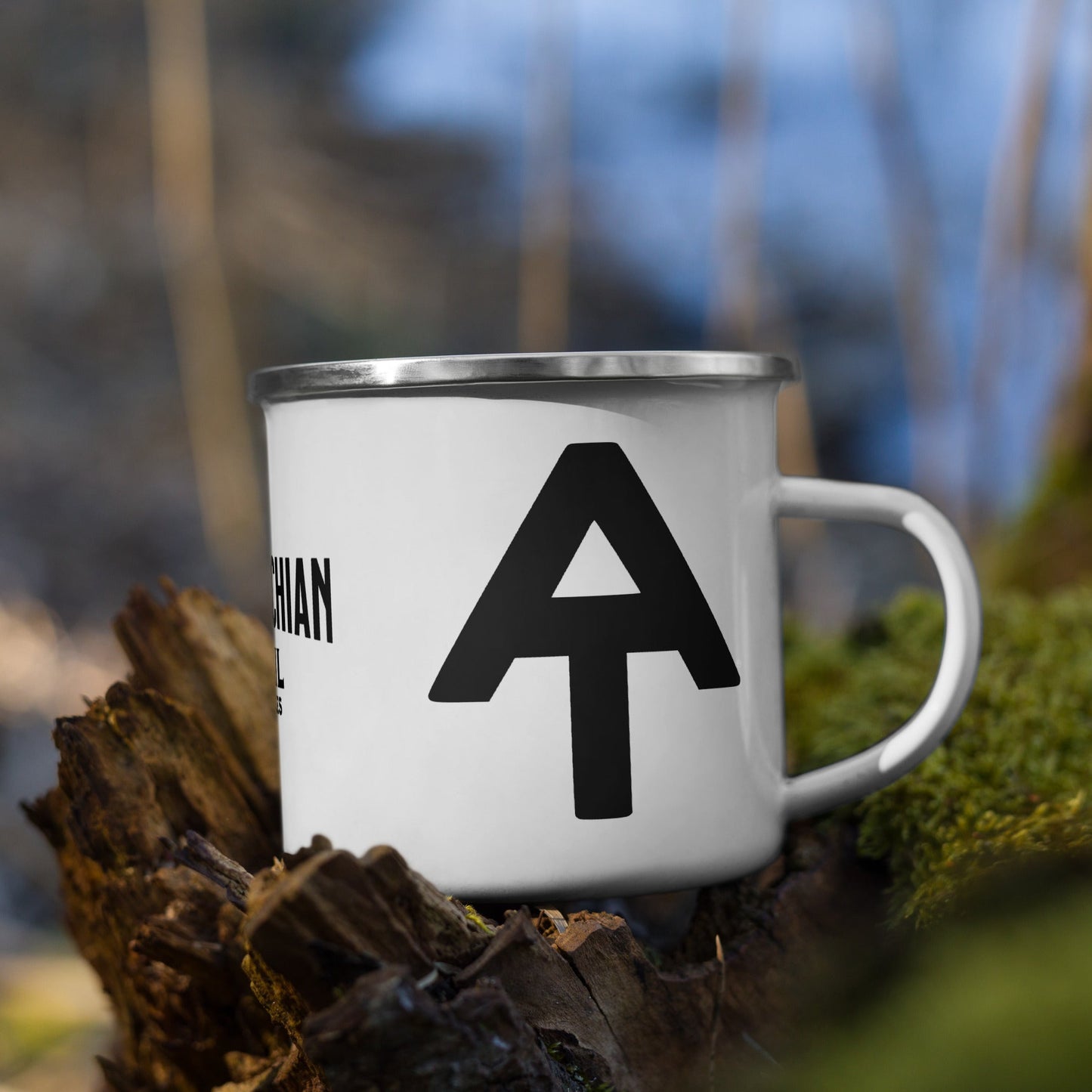 Appalachian Trail Durable Enamel Camp Mug Wood Distance Sign
