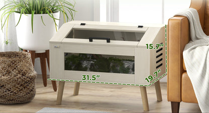 30 Gallon Wooden Reptile Enclosure with Legs & Tempered Glass Viewing