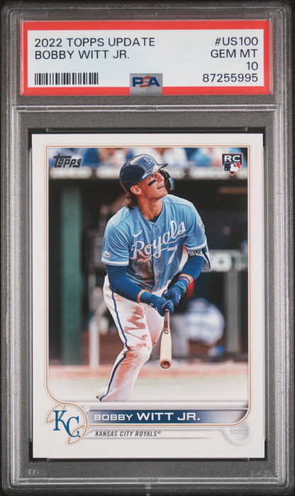 Graded 2022 Topps Update Bobby Witt Jr. #US100 Rookie RC Baseball Card PSA 10 Gem Mint