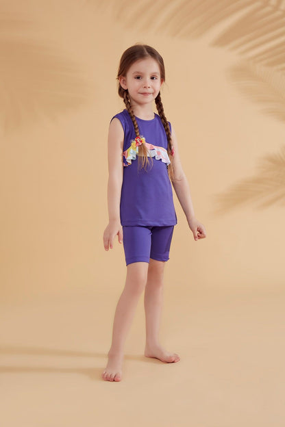 Lycra Purple Kids Swimsuit K2321