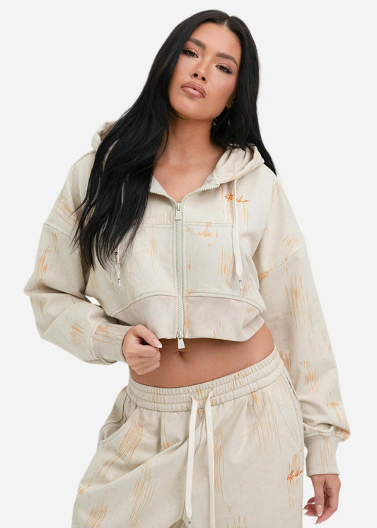 Roamer Tan | Womens Crop Zip Hoodie