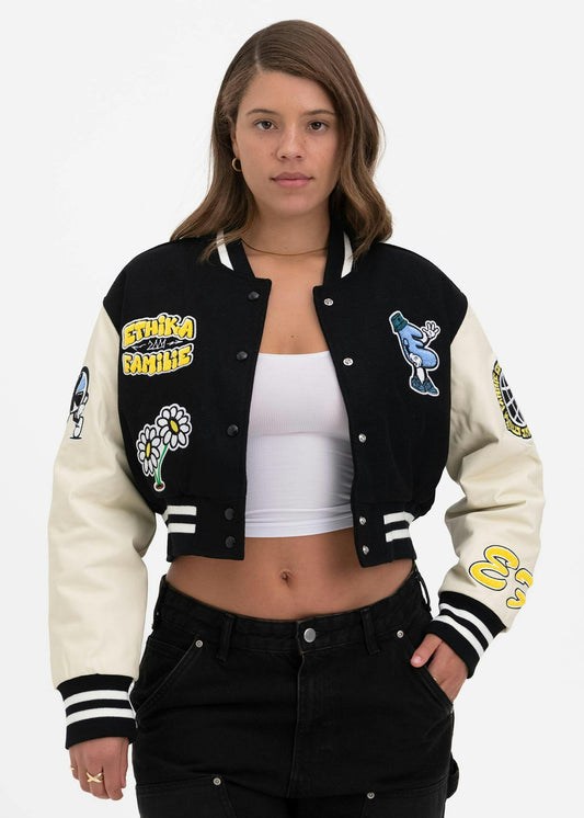 Upper Case | Womens Crop Varsity Jacket