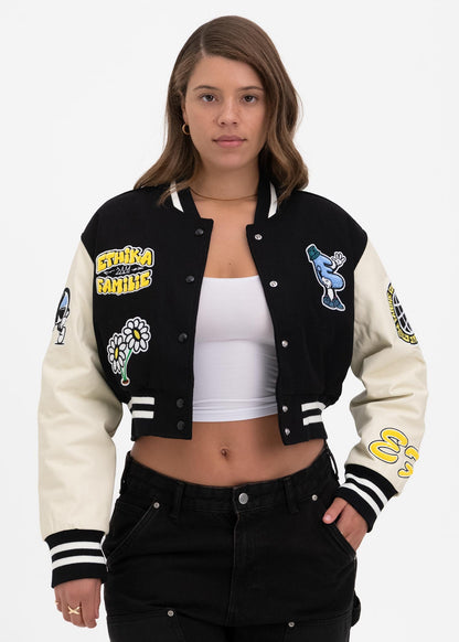 Upper Case | Womens Crop Varsity Jacket
