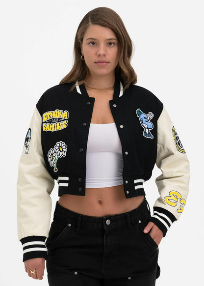 Upper Case | Womens Crop Varsity Jacket