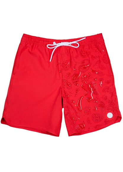 Americana Paisley - Red | Mens Swim Short