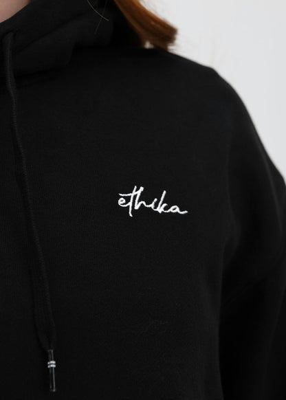 Black - Hood Lined - Black | Womens Hoodie