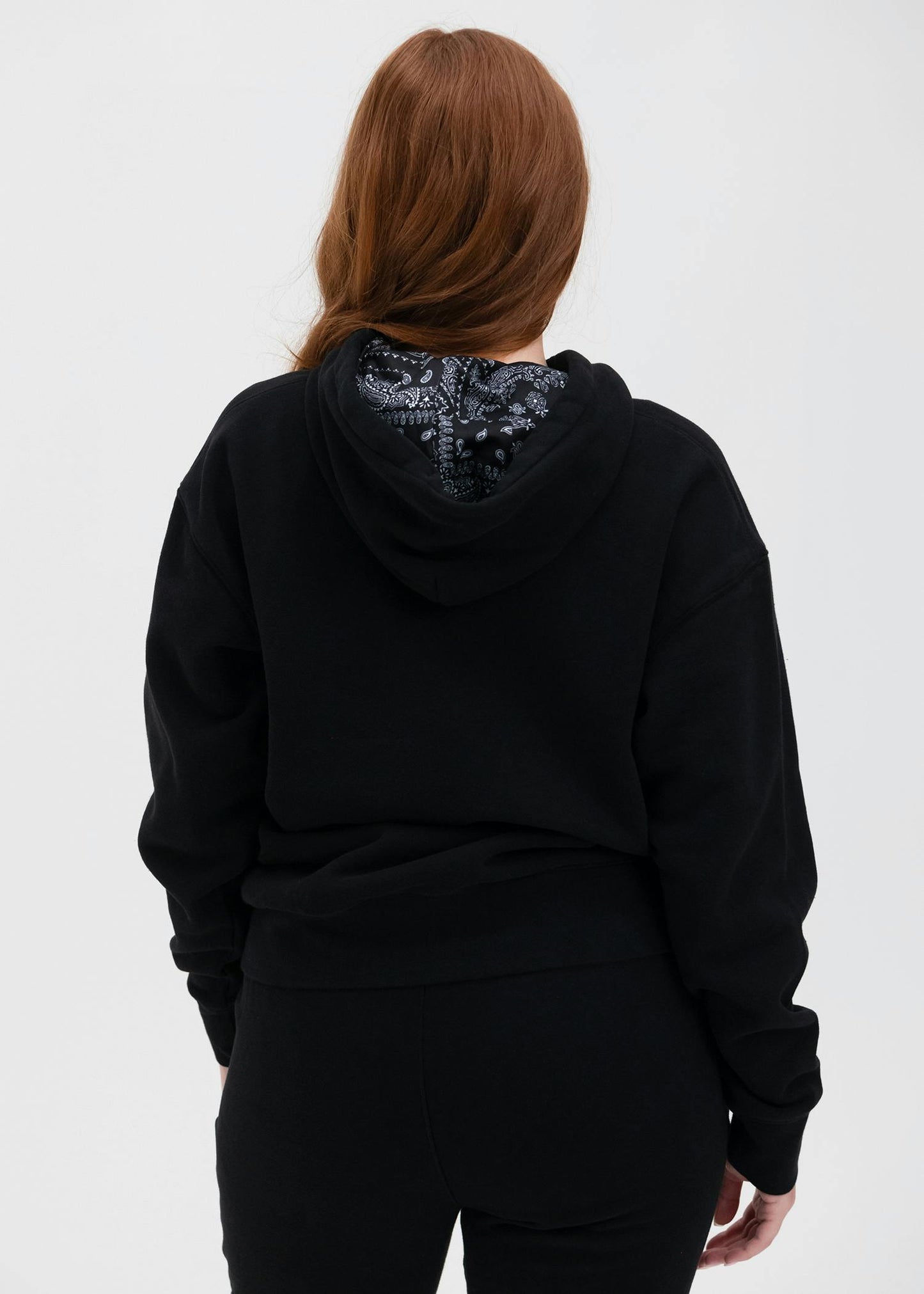 Black - Hood Lined - Black | Womens Hoodie