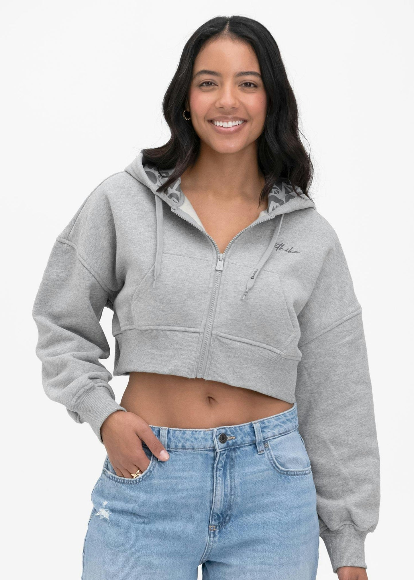 Heather | Womens Crop Zip Hoodie