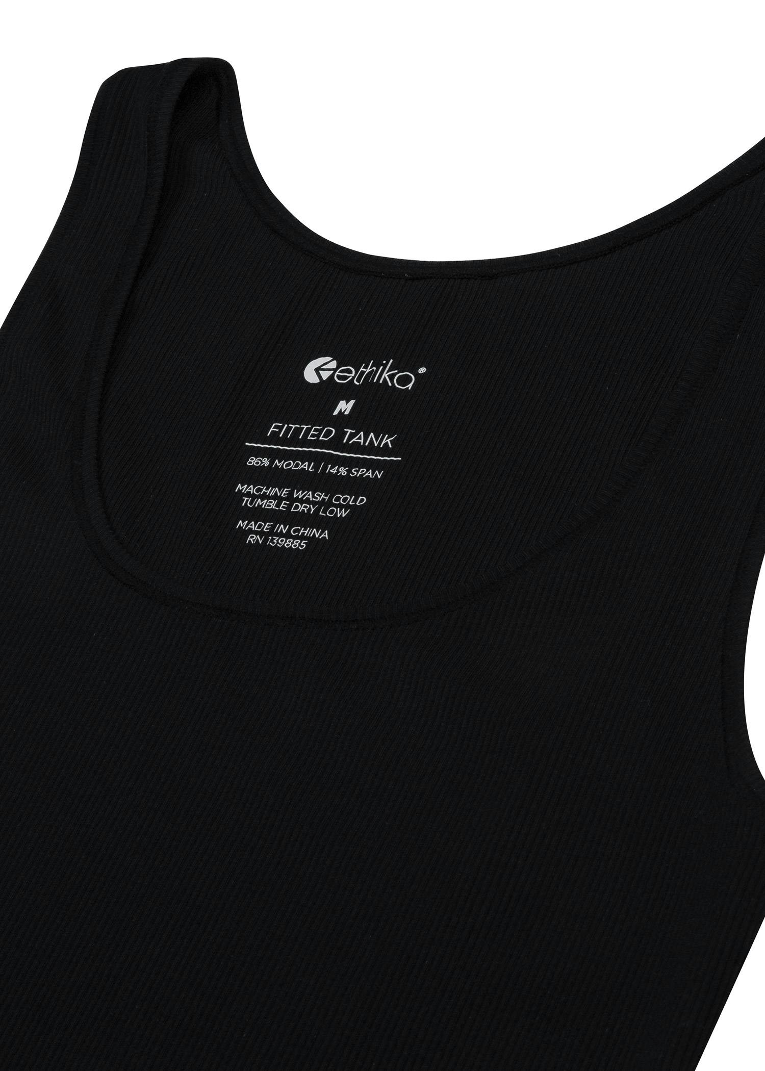 Black - Solid Black | Womens Ribbed Crop Tank - Triathlete Store