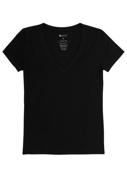 Black | Womens V-neck Tee