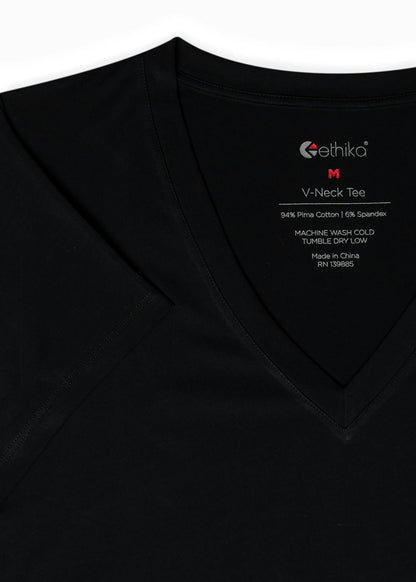 Black | Womens V-neck Tee