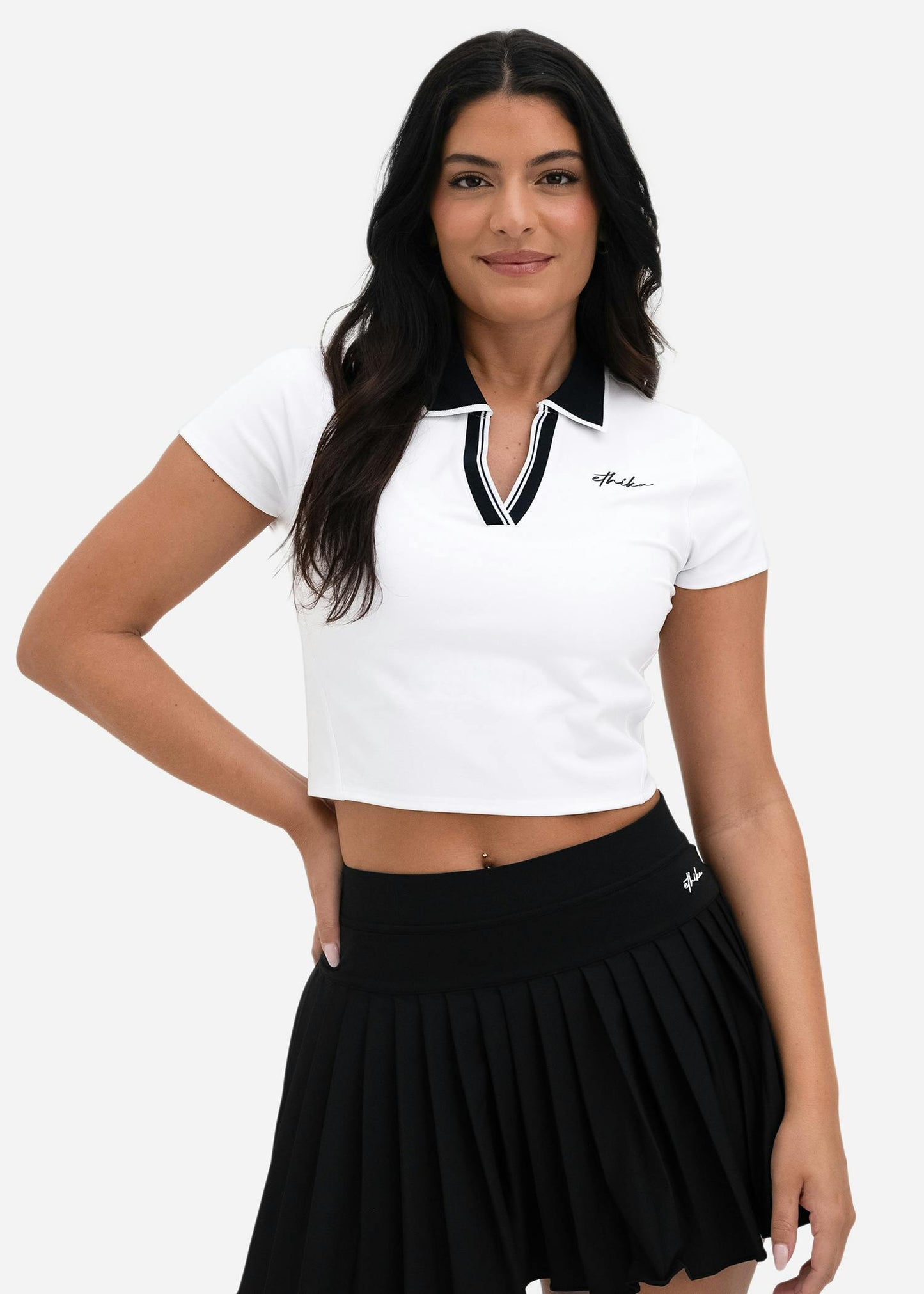 Cross Court Black | Womens Polo Shirt