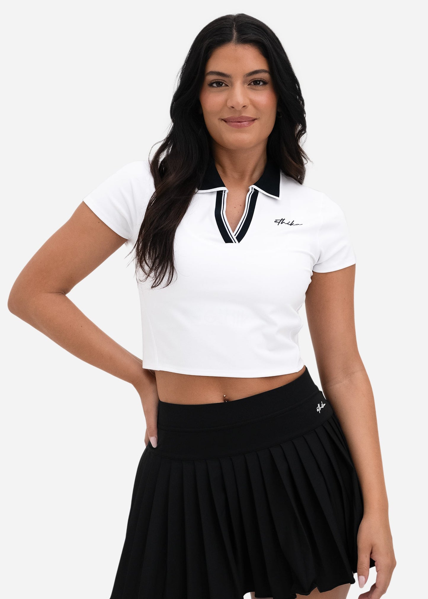Cross Court Black | Womens Polo Shirt