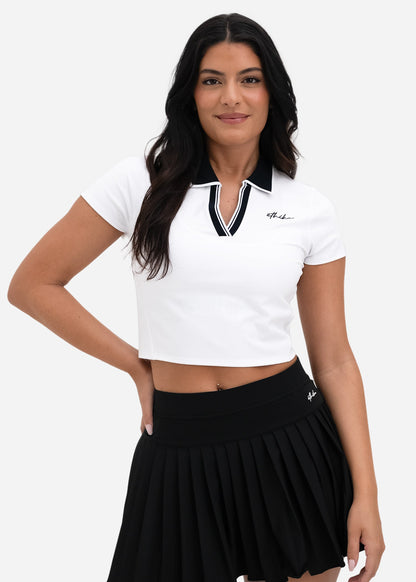 Cross Court Black | Womens Polo Shirt