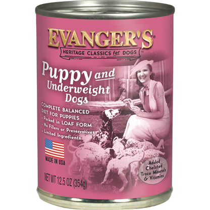 Evanger's Classic Puppy & Underweight Dogs Chicken & Beef Wet Dog Can (12.5oz)