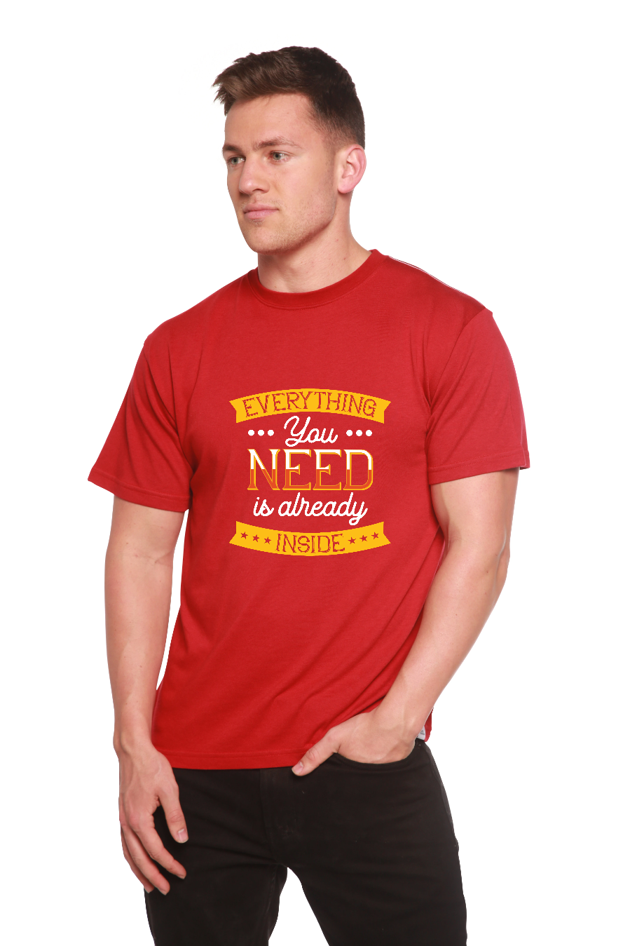 Everything you need Men's Bamboo Viscose/Organic Cotton Short Sleeve Graphic T-Shirt