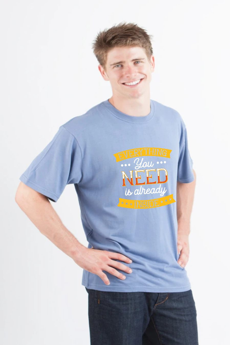 Everything you need Men's Bamboo Viscose/Organic Cotton Short Sleeve Graphic T-Shirt