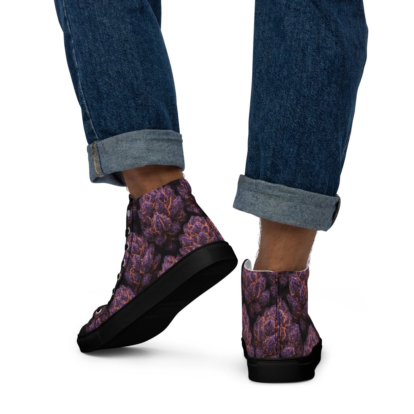 Everythings Purple Weed Men’s high top canvas shoes