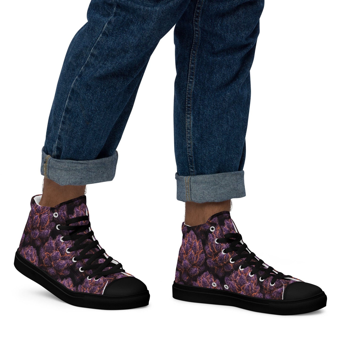 Everythings Purple Weed Men’s high top canvas shoes