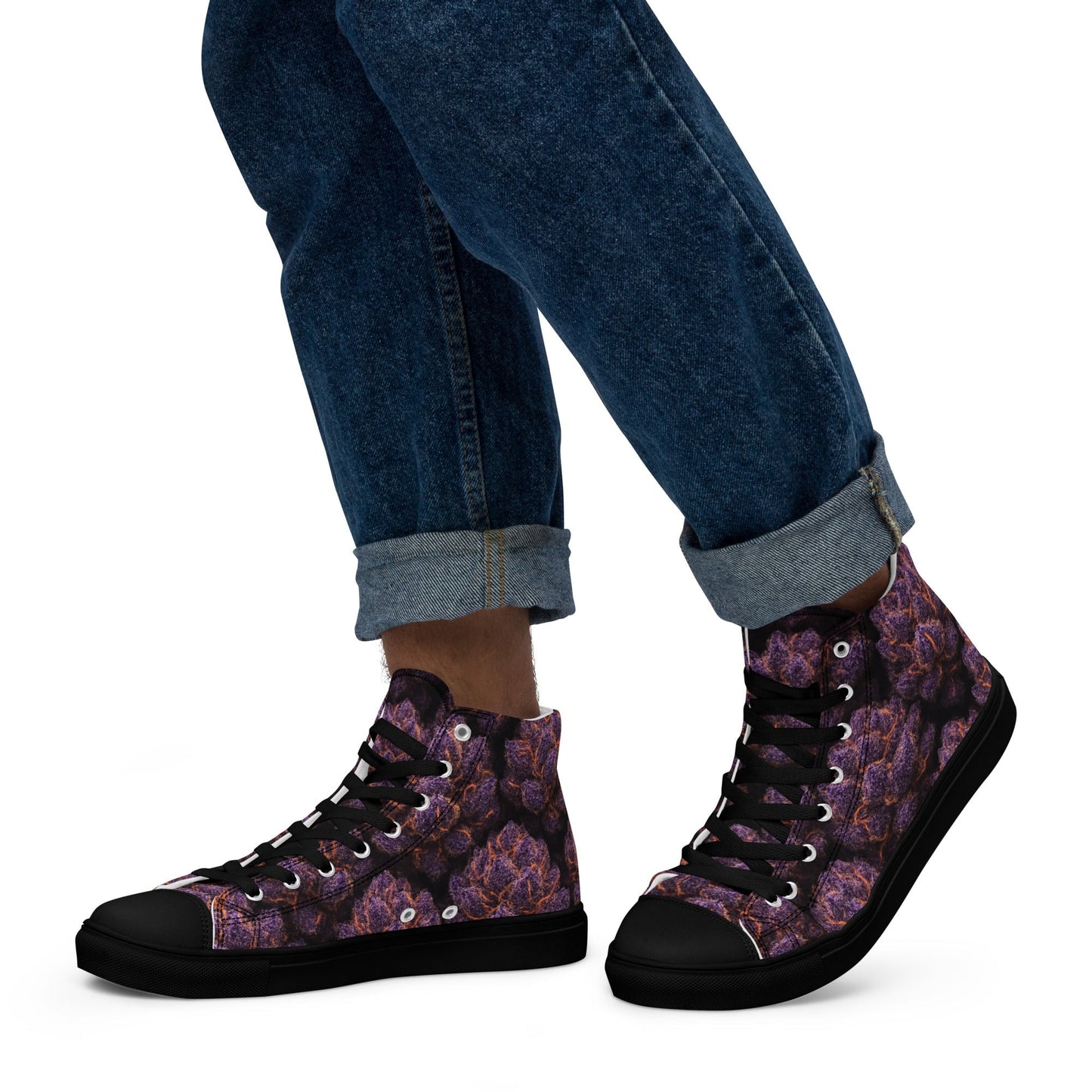 Everythings Purple Weed Men’s high top canvas shoes