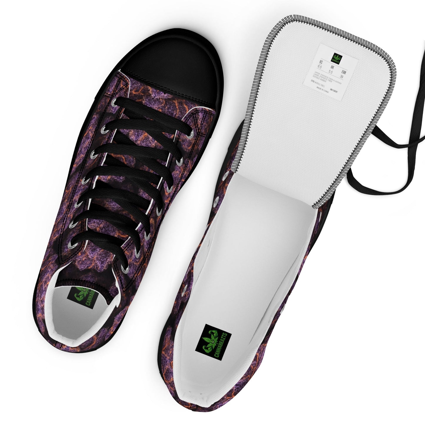 Everythings Purple Weed Men’s high top canvas shoes