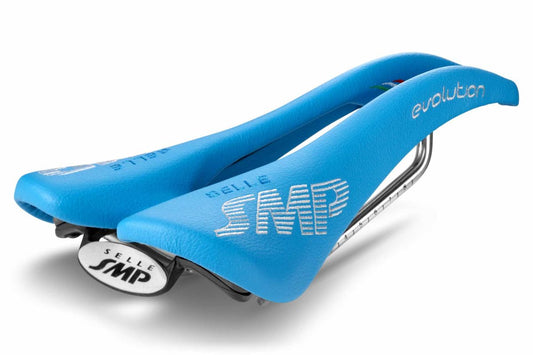 Selle SMP Evolution Saddle with Steel Rails (Light Blue)