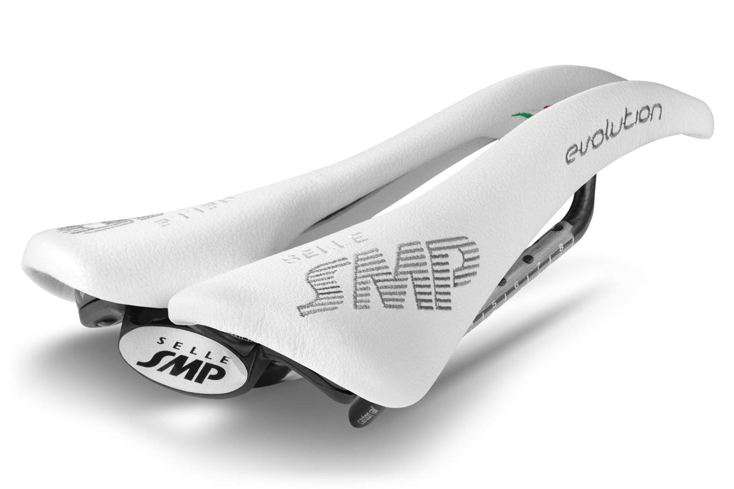 Selle SMP Evolution Saddle with Carbon Rails (White)