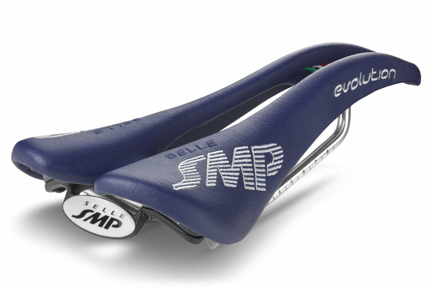 Selle SMP Evolution Saddle with Steel Rails (Blue)