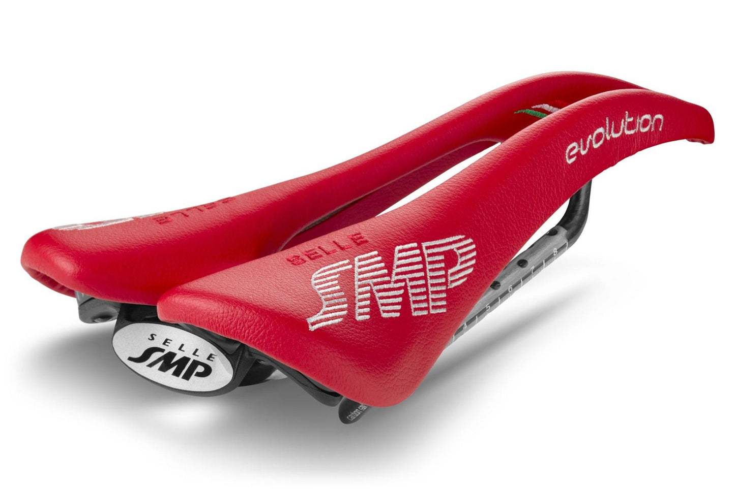 Selle SMP Evolution Saddle with Carbon Rails (Red)