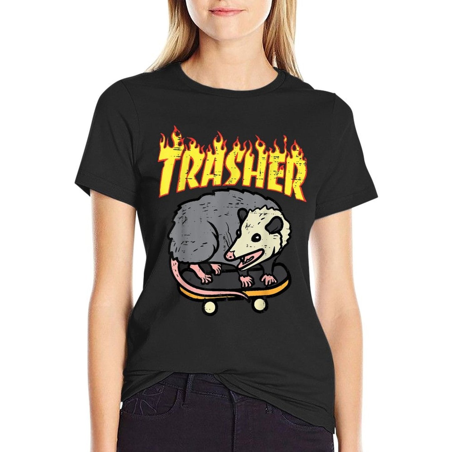 Opossum Skateboard Trasher Funny Possum Skater Men Boys Kids  Soft T-Shirt