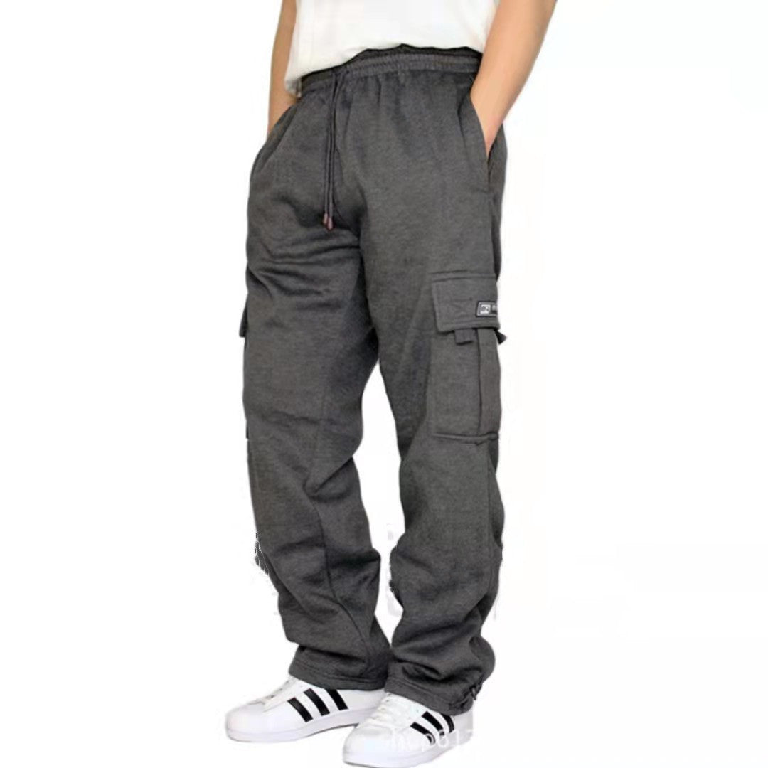 Men's Cargo Joggers - Elastic Waist Drawstring Pants with Pockets