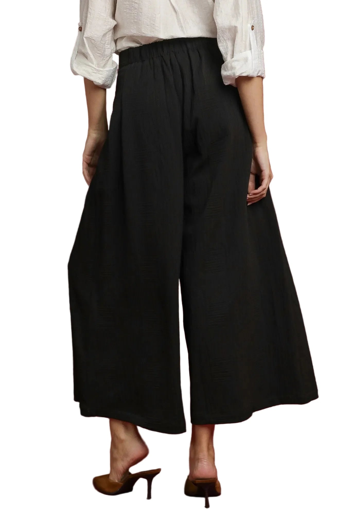 Elastic Waist Wide Leg Pants