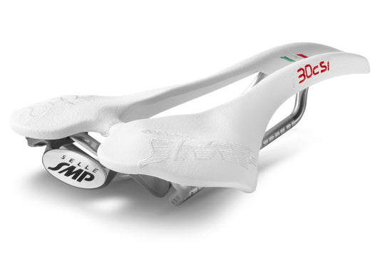 Selle SMP F30C s.i. Bicycle Saddle with Carbon Rails (White)