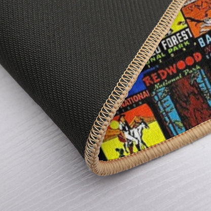 American National Parks Vintage Travel Decal Bomb Bath Mat