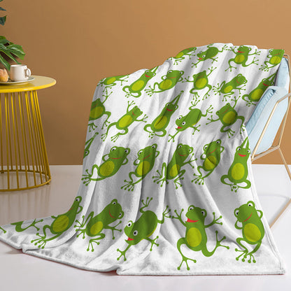 Yoga Frogs Velvet Flannel Throw Blanket (50" × 60")