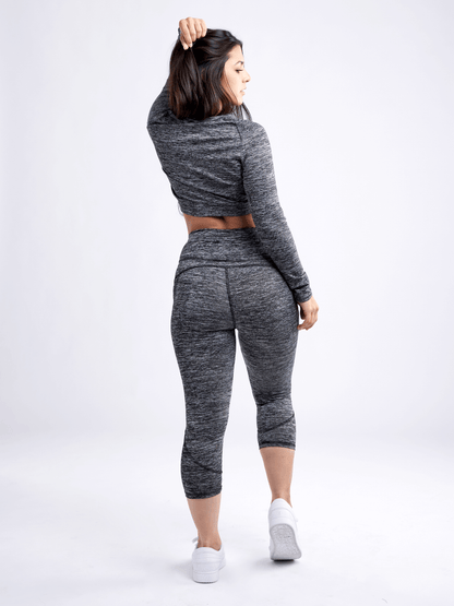 JupiterGear Mid-Rise Capri Fitness Leggings with Side Pockets