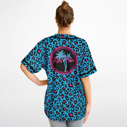Pink and Blue Leopard Reversible Baseball Jersey