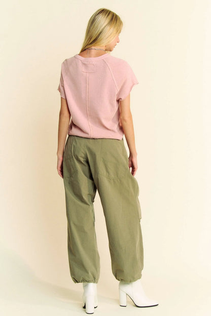 Davi & Dani Breezy Knit Fabric Short Sleeve T-shirt Top